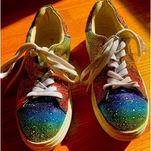 Betsy Johnson Rainbow Rhinestone Sneakers